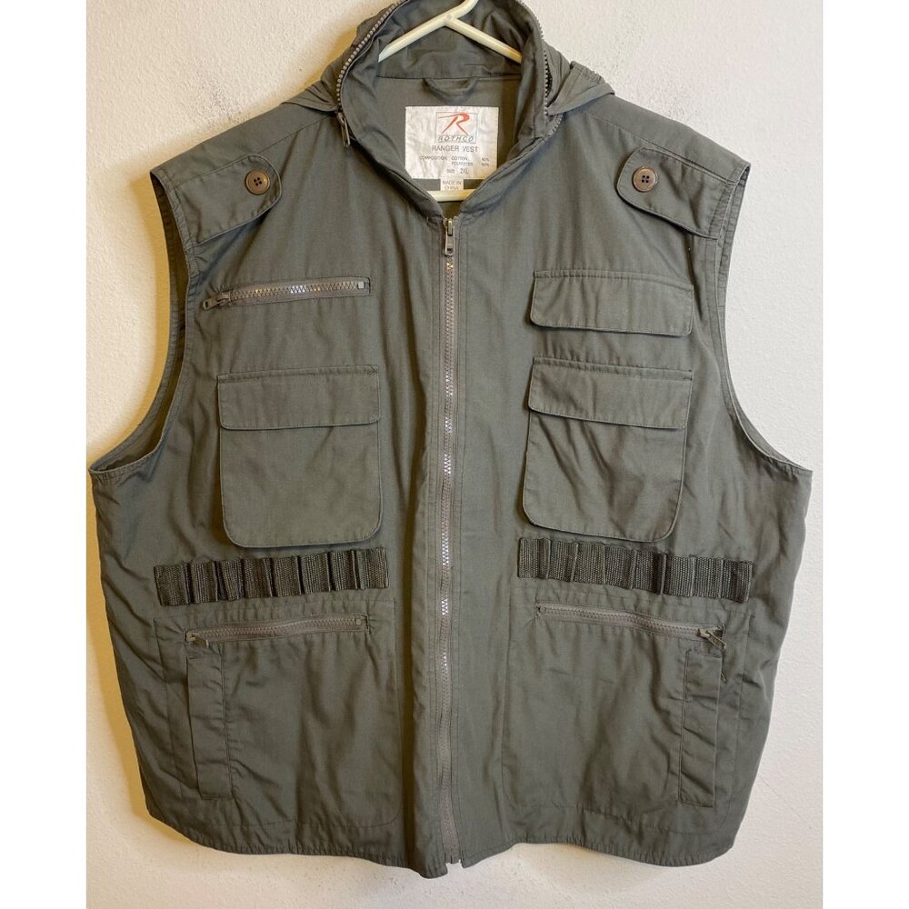 Rothco Ranger Vest Tactical Mens 2XL Gray Hooded Hunting Camping Hiking